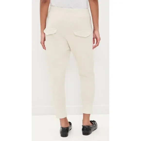 NWT Nili Lotan XS Nolan $290 Ivory Cotton Pants Drop Crotch Paris Sweats Joggers
